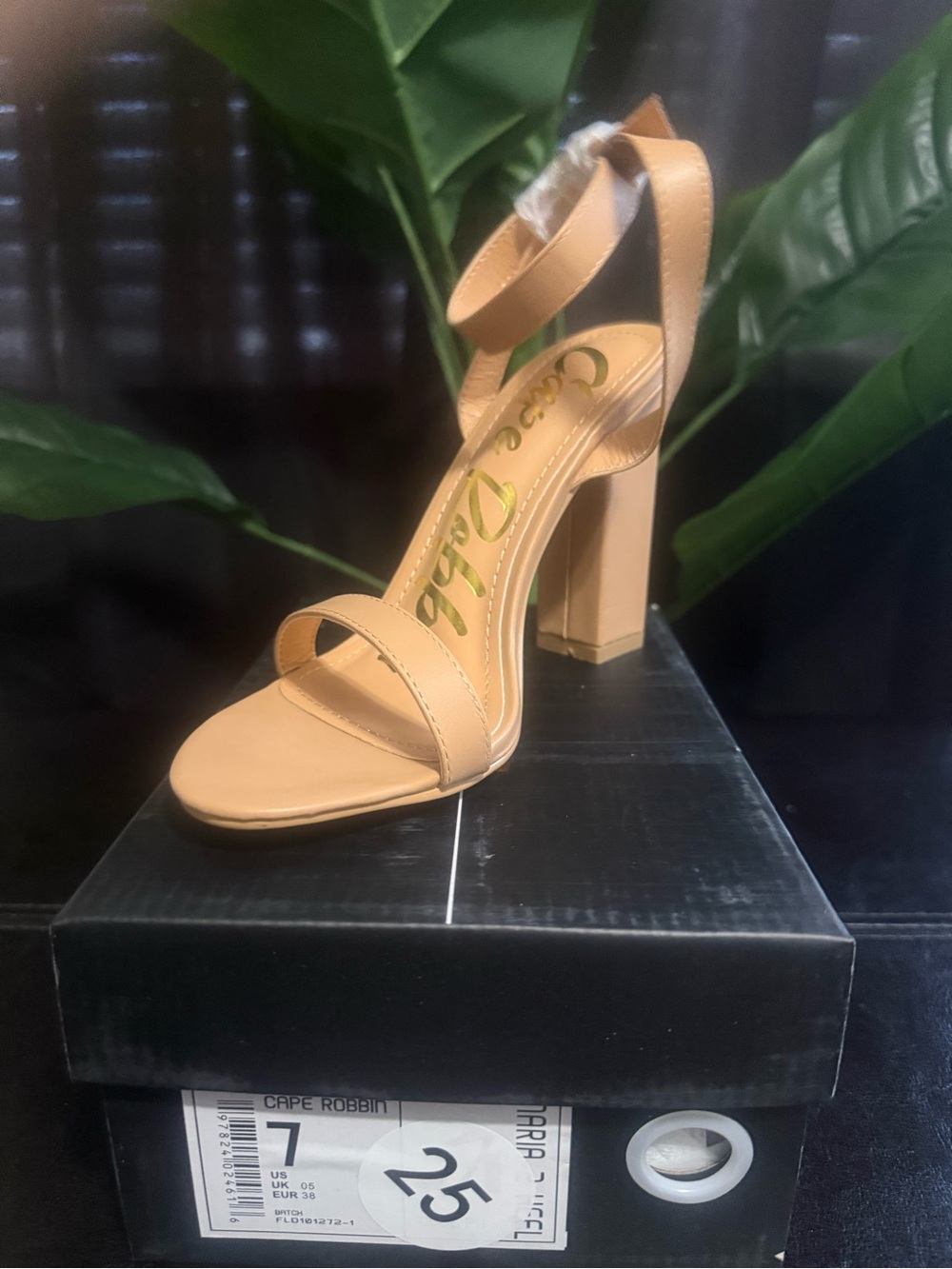 Cape Robbin Tan Ankle-Strap Block Heel Sandal